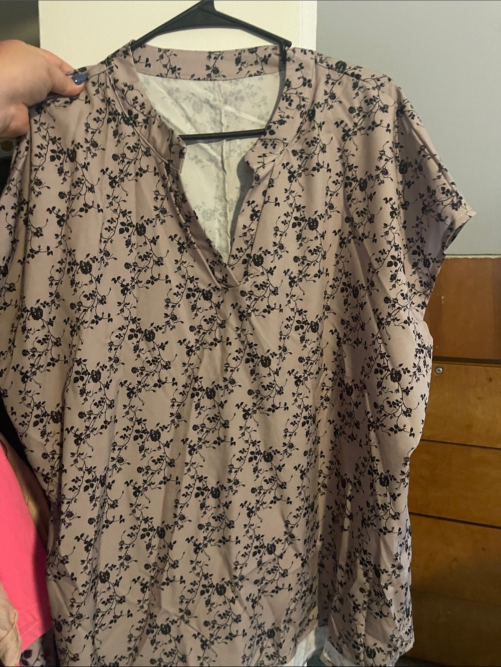 Floral Blouse in Pink & Black Like New